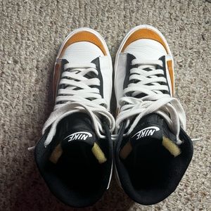 Nike Women's White Black Orange High-Top Sneakers